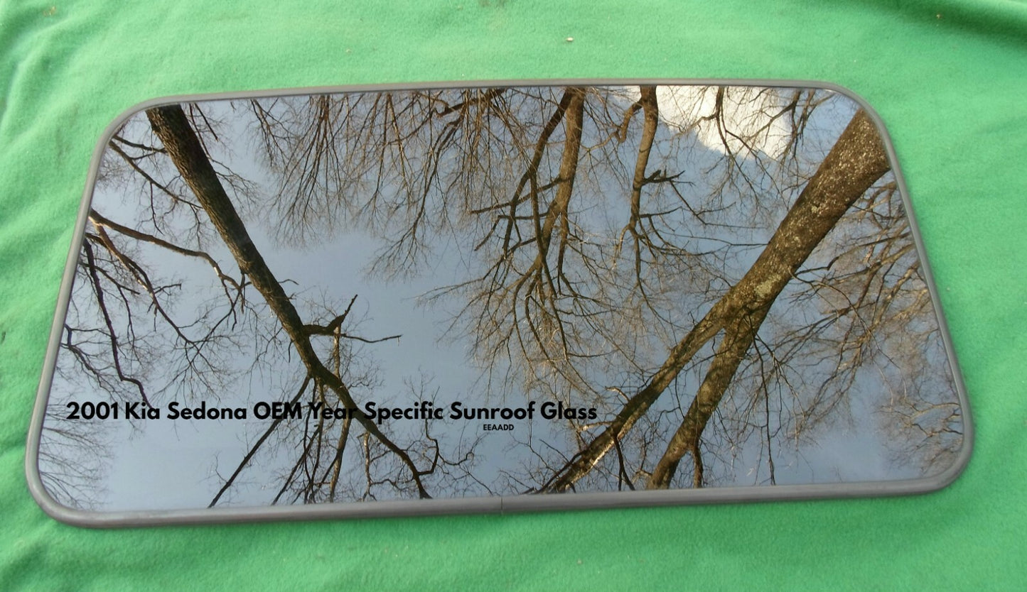 2001 KIA SEDONA YEAR SPECIFIC OEM FACTORY SUNROOF GLASS FREE SHIPPING - RarePartsFinder.Com