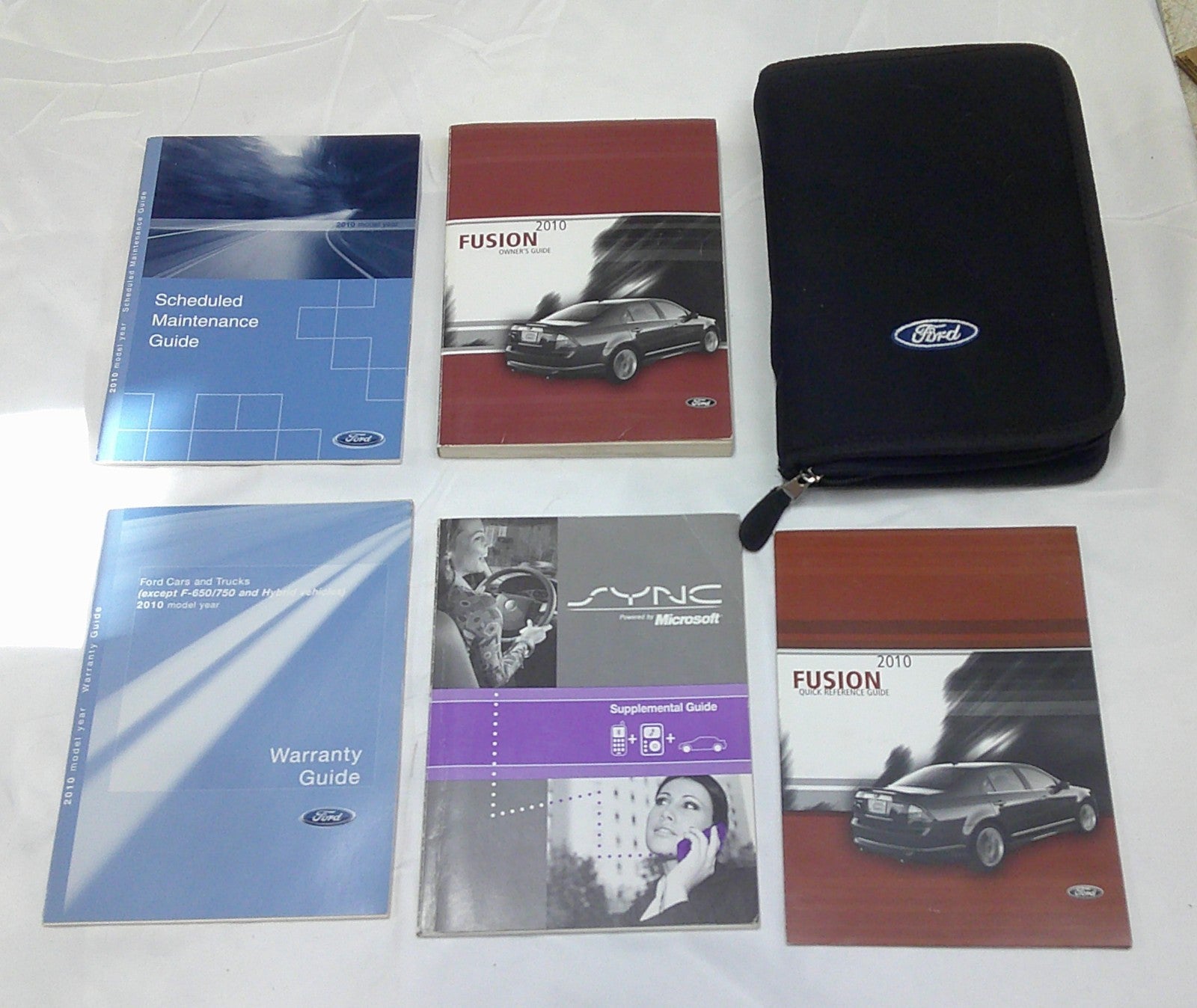 2010 Ford Fusion Owner's Manual Set With Cloth Case Holder OEM