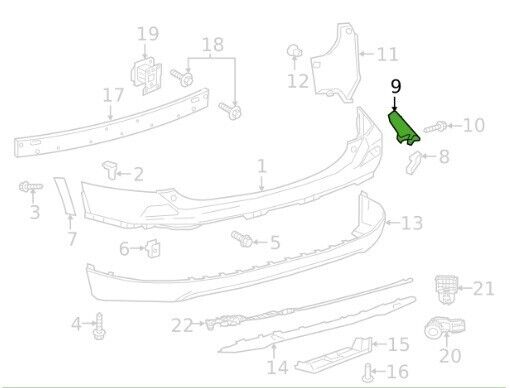 Rear Bumper Left Side Support for 16 - 18 Toyota Rav4 Replaces 52156-0R050 - RarePartsFinder.Com