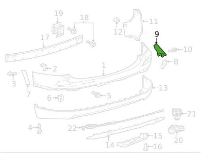 Rear Bumper Left Side Support for 16 - 18 Toyota Rav4 Replaces 52156-0R050 - RarePartsFinder.Com