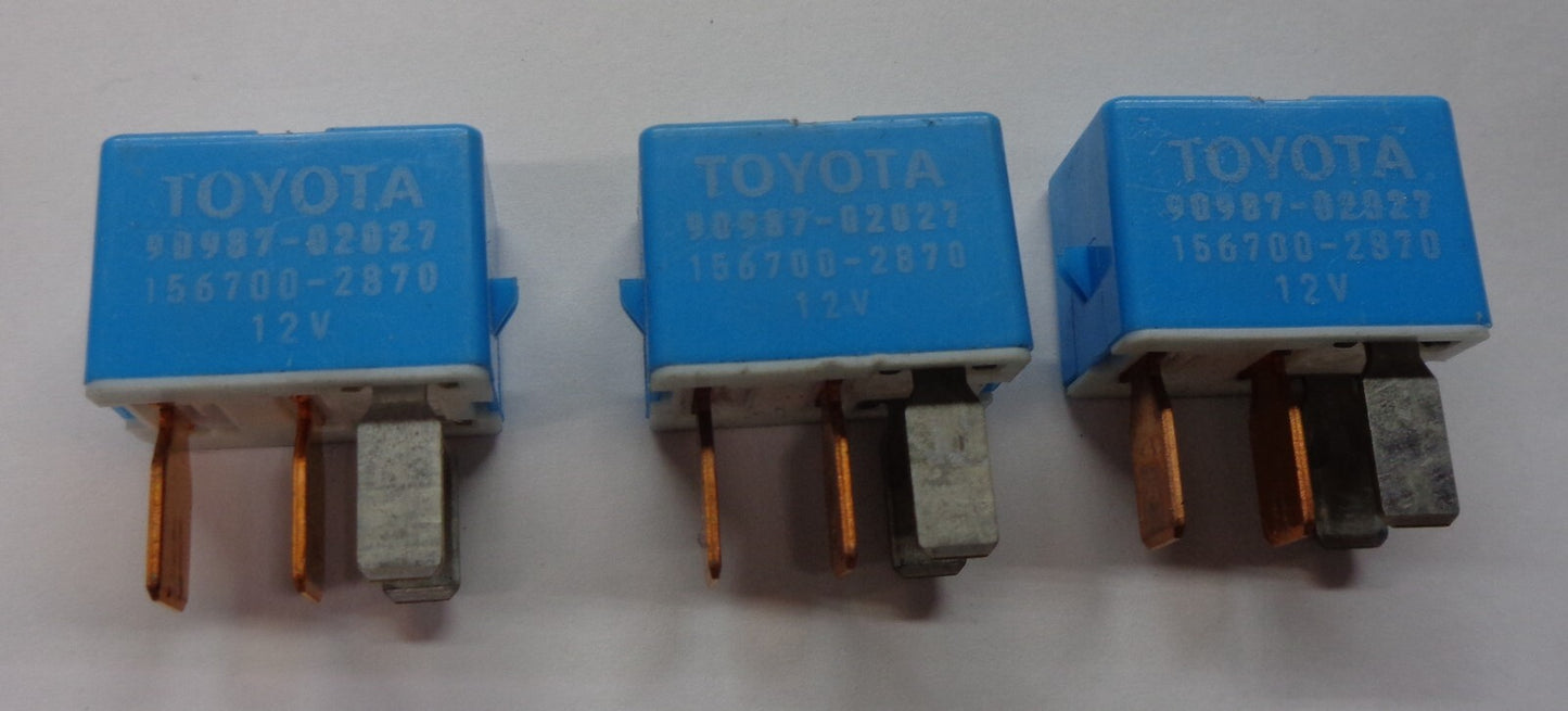 3 PIECE TOYOTA RELAYS 90987-02027 DENSO TESTED 1 YEAR WARRNTYT1