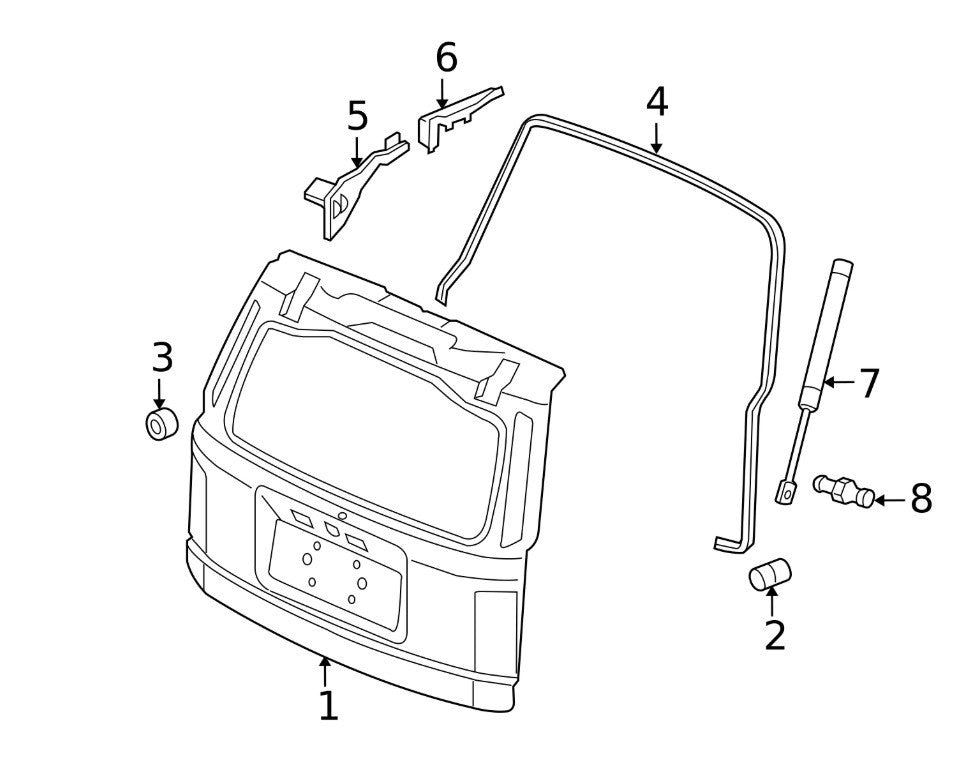 2009 - 2015 Honda Pilot Tailgate on Body Weatherstrip OEM 74440-SZA-A01  W12