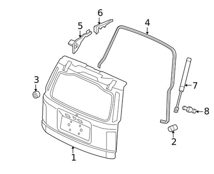 2009 - 2015 Honda Pilot Tailgate on Body Weatherstrip OEM 74440-SZA-A01  W12