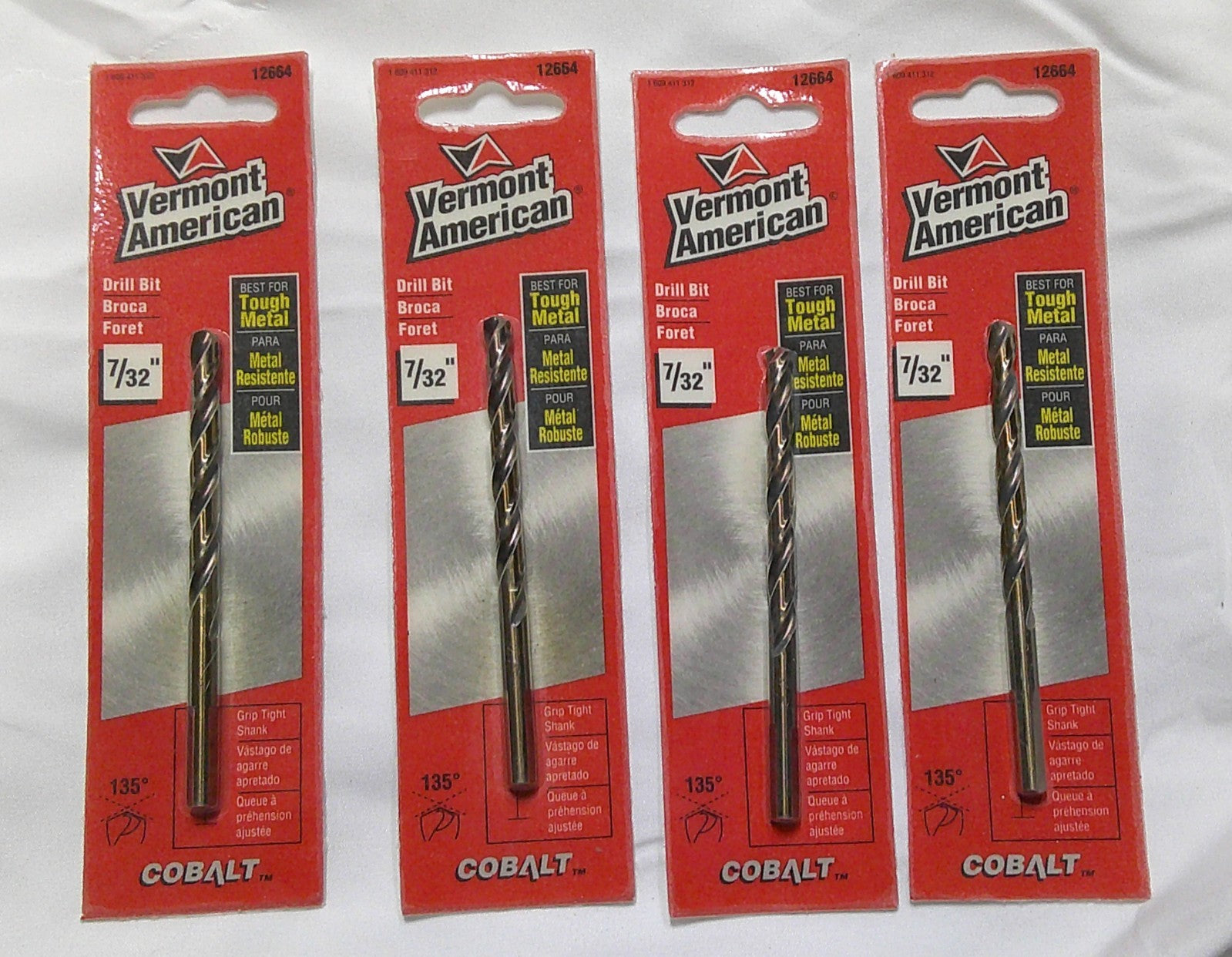 4 Pack Vermont American No 12664 7/32” Drill Bits BRAND NEW In Package B11