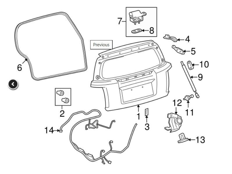2008 - 2014 SCION XD HATCH TAILGATE ON BODY WEATHERSTRIP OEM 67881-52140 - RarePartsFinder.Com