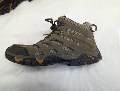 Merrell Vibram Boots Mens 8 Brown Waterproof Hiking Trail Fair Shape B11