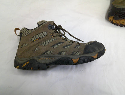 Merrell Vibram Boots Mens 8 Brown Waterproof Hiking Trail Fair Shape B11