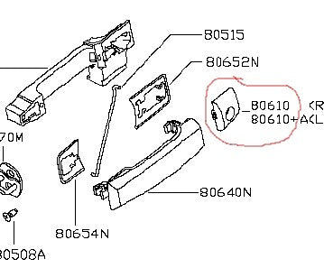NEW LEFT DRIVER DOOR HANDLE KEY BEZEL COVER FOR TITAN ARMADA QX56 80647-ZC00A