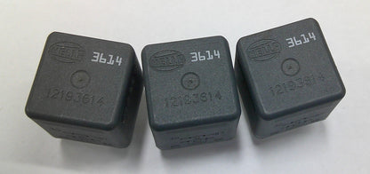GM OEM HELLA 4 PIN  3 PIECE RELAY LOT  12193614  3614  1 YEAR WARRANTY GM4