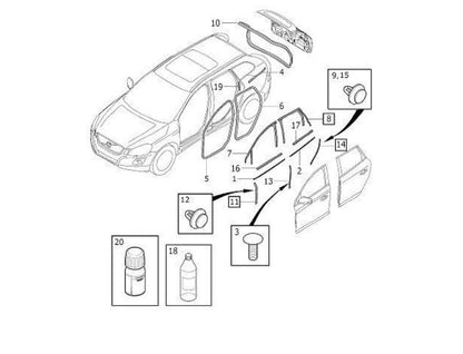 2009 - 2016 Volvo XC60 on Body Front Door L/ R Weatherstrip OEM 31424324 W12