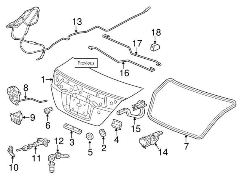 12 - 15 Honda Civic Sedan Tailgate On Body Weatherstrip OEM 74865-TR3-A01 W4 - RarePartsFinder.Com