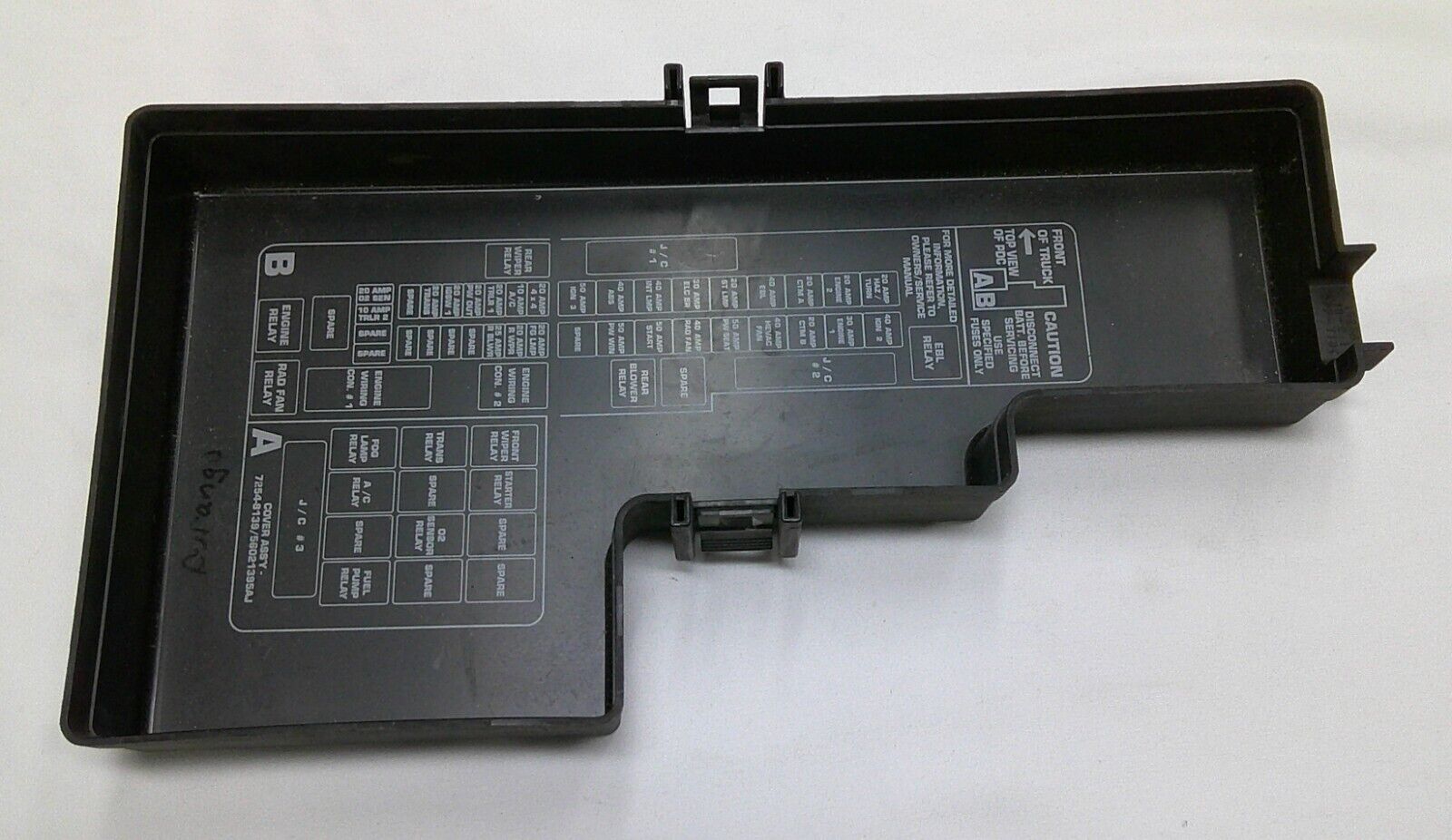 2002 - 2003 DURANGO 2002 - 2004 DAKOTA FUSE RELAY COVER LID 56021395AJ  B2 - RarePartsFinder.Com