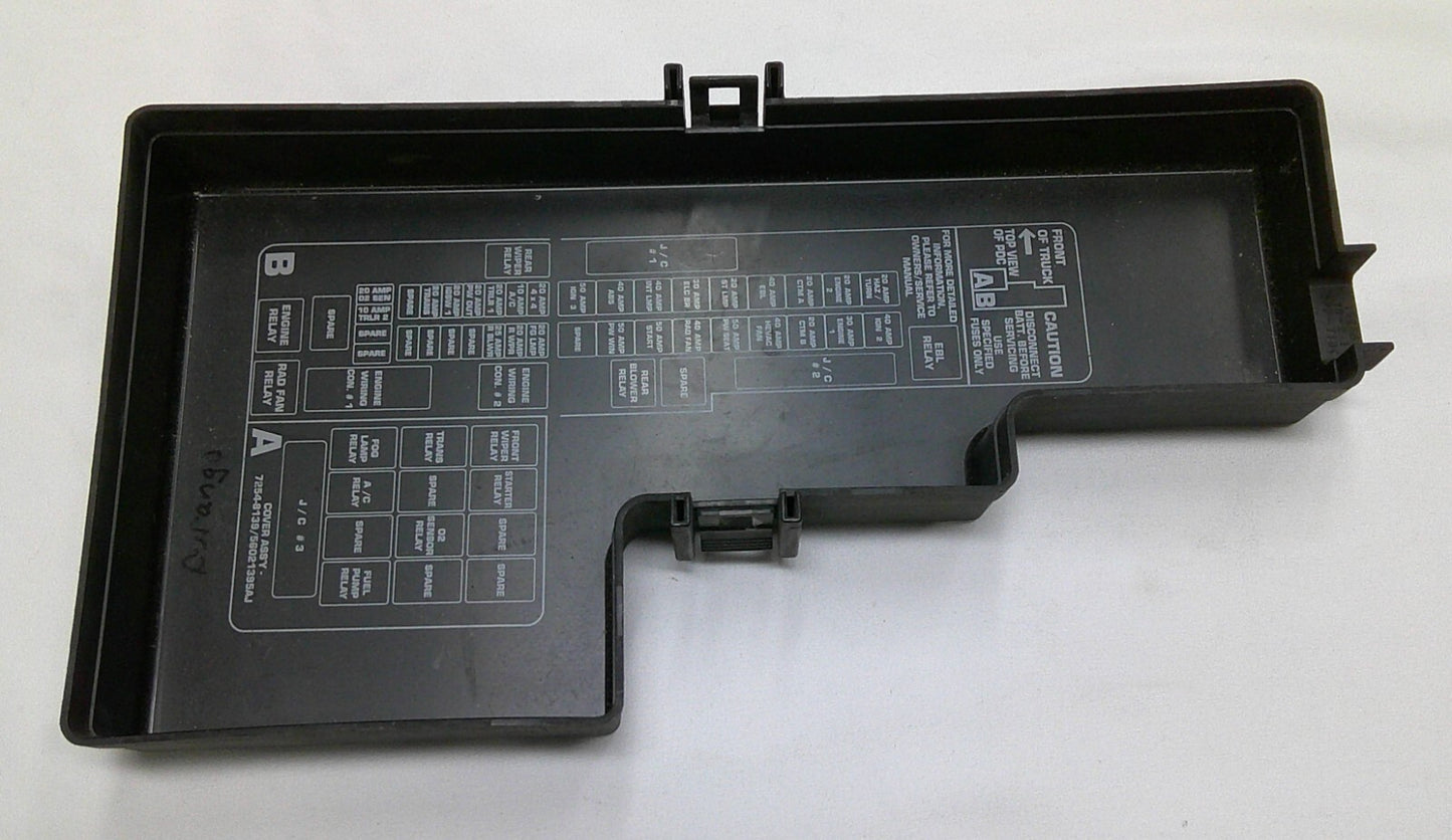 2002 - 2003 DURANGO 2002 - 2004 DAKOTA FUSE RELAY COVER LID 56021395AJ  B2