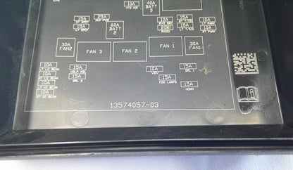 06 - 16 Chevy Impala Under Hood Fuse Relay Box Cover Lid  13574057-03  B7 - RarePartsFinder.Com