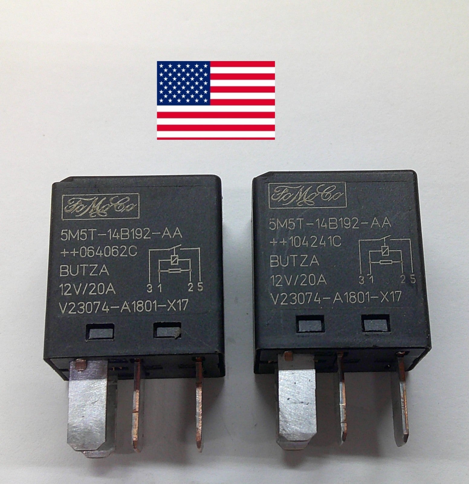 USA FORD RELAY SET 5M5T-14B192-AA V23074-A1801-X17  TESTED OEM  1 YEAR WRNTY F1