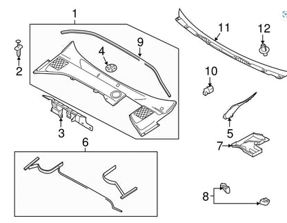 2010 - 2017 Volvo XC60 Cowel Engine Compartment Weatherstrip 30799290 W7