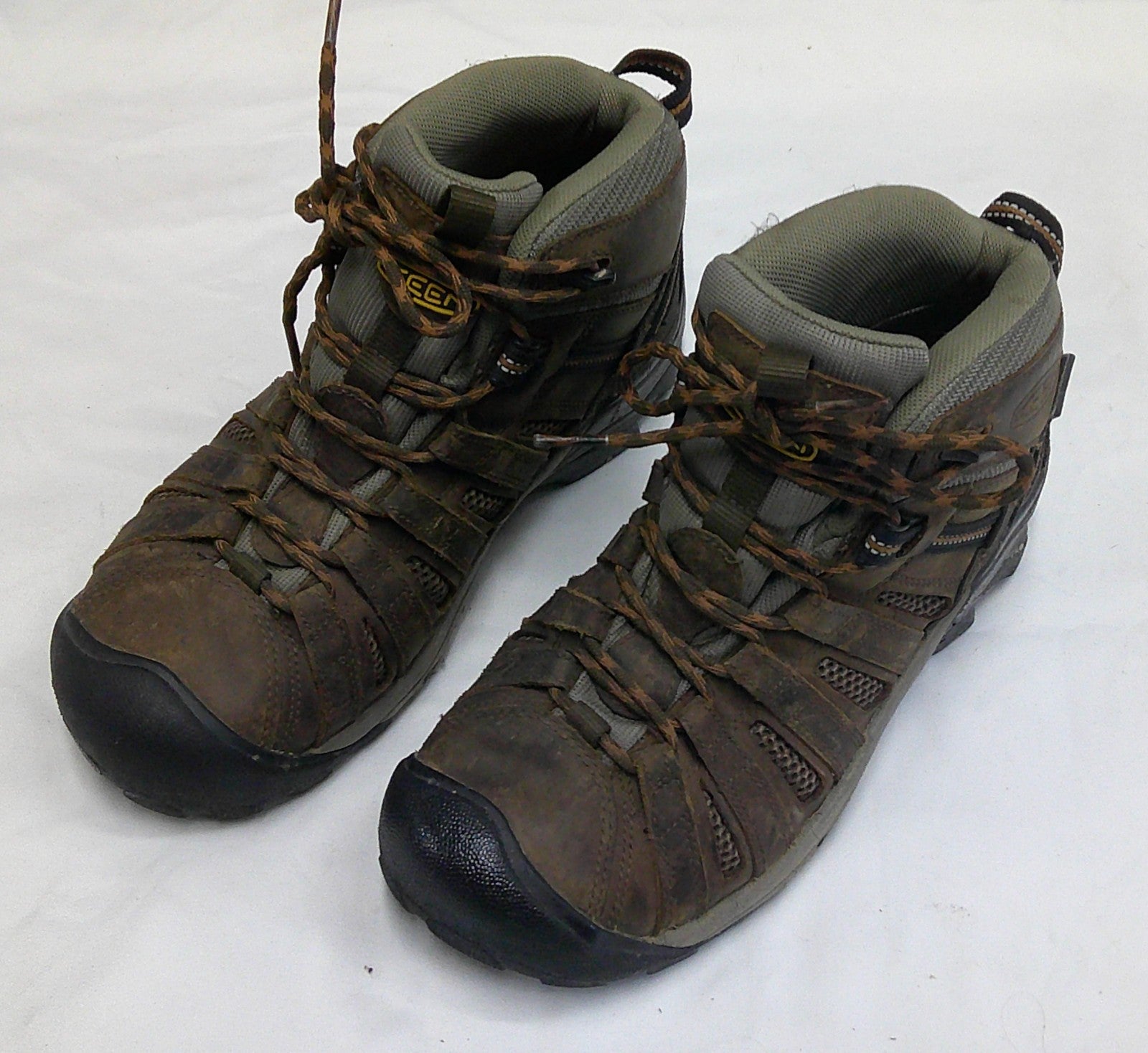 Keen Boots Mens 7D Brown Leather Waterproof Hiking Trail Outdoors Fair Shape B11