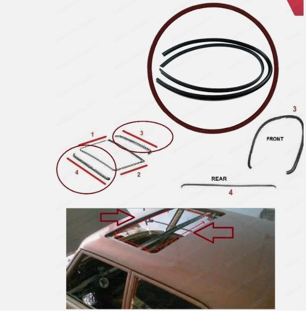 Sunroof Rubber Seal Gasket 1087820098 for Mercedes W123 W126 W108 W109 W110 W112