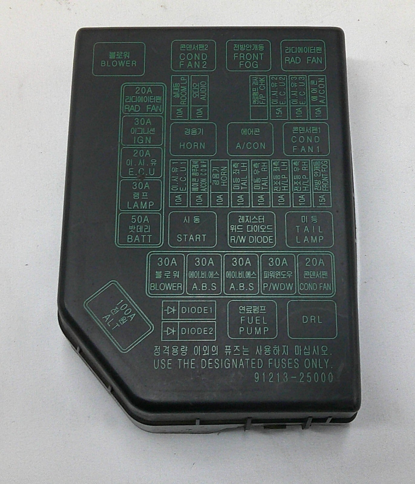 1999 - 2006 HYUNDAI ACCENT FUSE RELAY COVER LID  91213-25000 B2