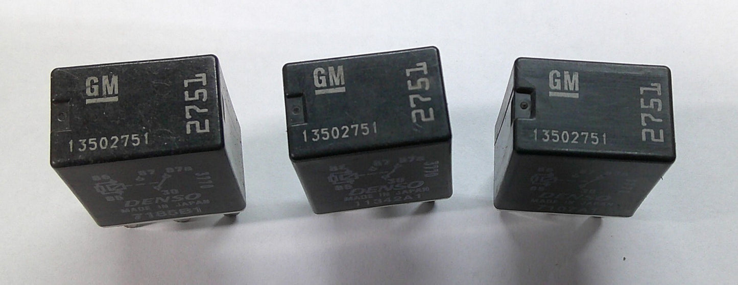 USA SELLER GM DENSO 13502751  OEM 3 PC RELAY LOT  1 YEAR WARRANTY GM11