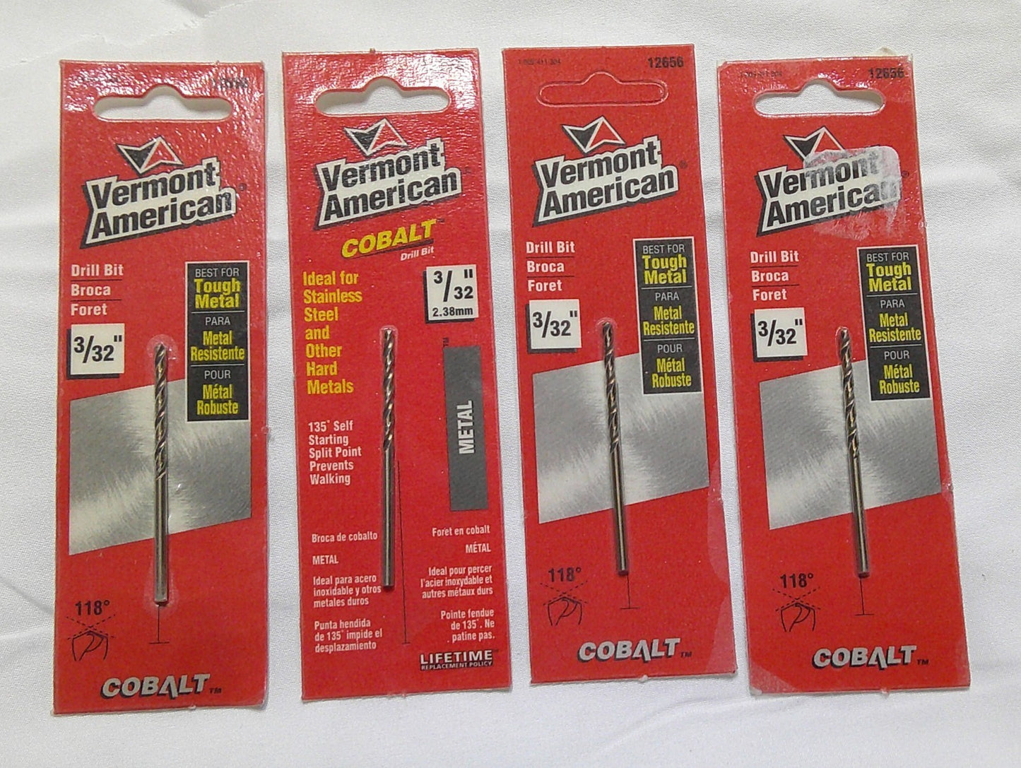 4 Pack Vermont American No 12656 3/32” Drill Bits BRAND NEW In Package B11