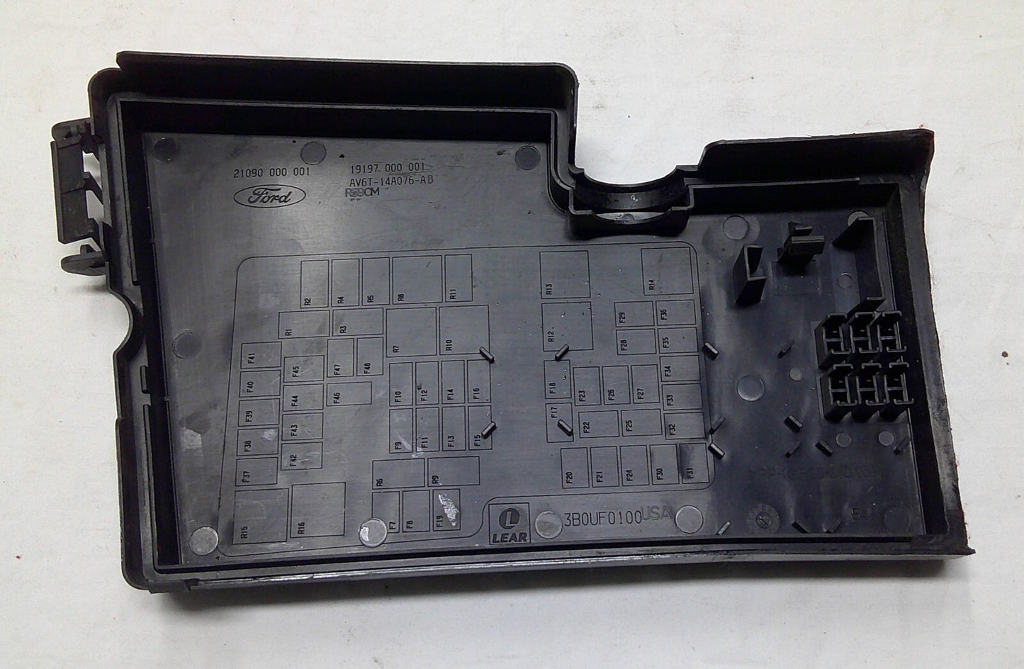 2013 - 2019 Ford Escape Relay Fuse Box Lid Top Cover Trim Free Shipping  R1 - RarePartsFinder.Com
