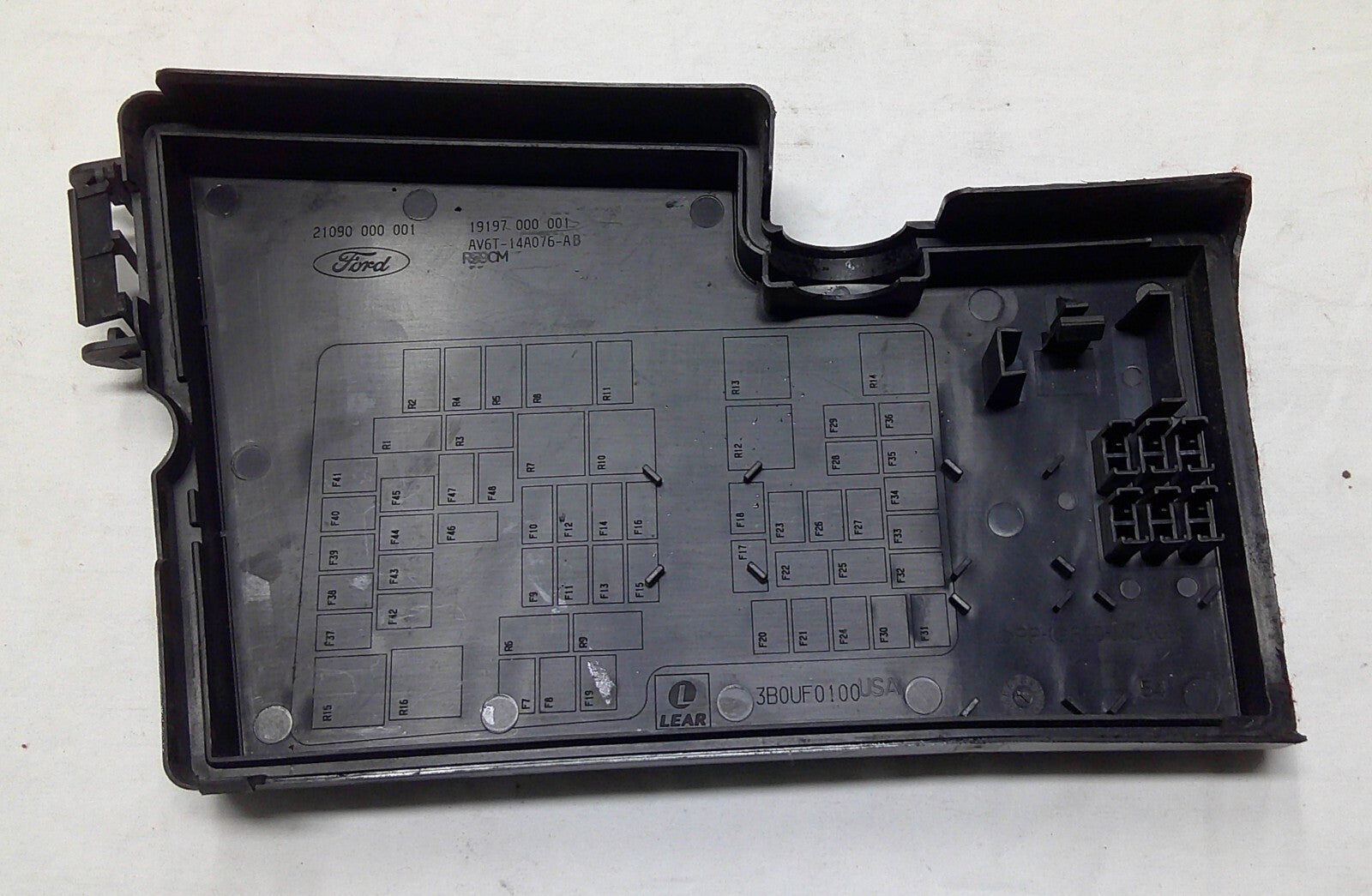 2013 - 2019 Ford Escape Relay Fuse Box Lid Top Cover Trim Free Shipping  R1 - RarePartsFinder.Com