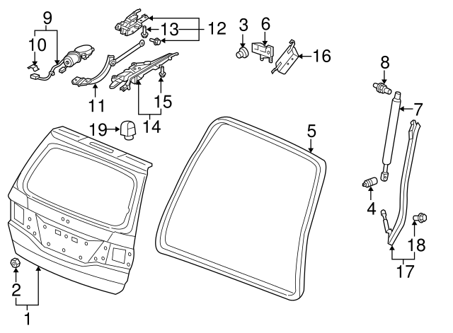2005 - 2010 HONDA ODYSSEY TAILGATE ON BODY WEATHERSTRIP OEM 74440-SHJ-A02 W7 - RarePartsFinder.Com