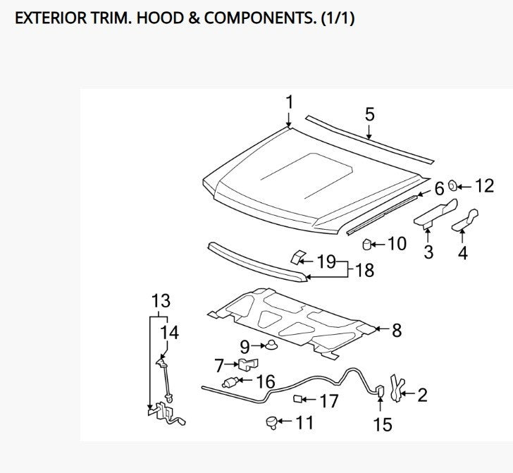 Silverado Sierra Cowel Engine Compartment Hood Seal Weatherstrip 25865605 W9