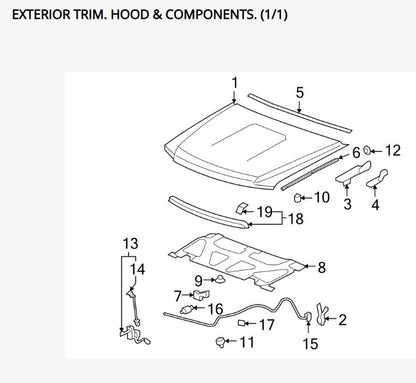 Silverado Sierra Cowel Engine Compartment Hood Seal Weatherstrip 25865605 W9