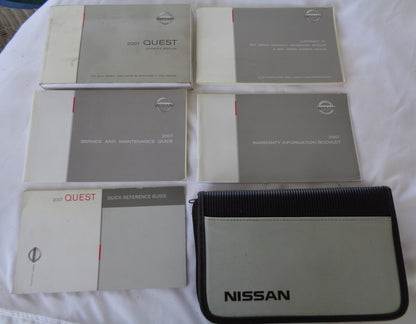 2007 NISSAN QUEST OWNERS MANUAL SET WITH CASE OEM FREE SHIPPING!