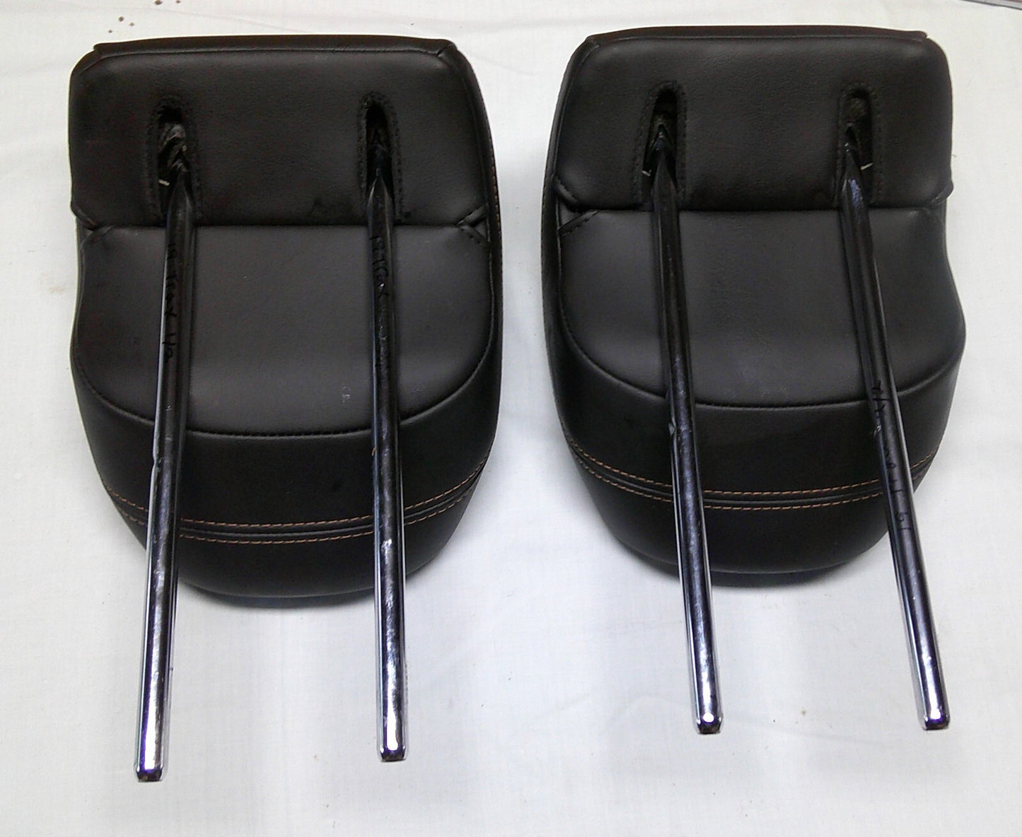 2013 - 2019 CHEVY TRAX OEM BLACK LEATHER REAR LEFT RIGHT HEADREST SET - RarePartsFinder.Com