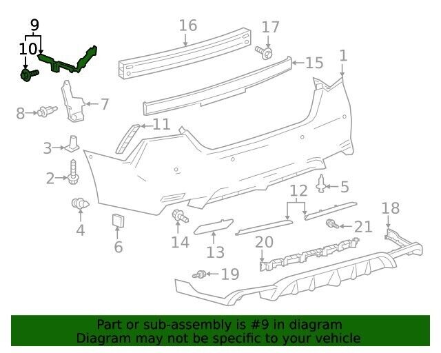 Side Retainer Rear Bumper RH For 18 - 23 Toyota Camry Replaces 52575-06160 - RarePartsFinder.Com