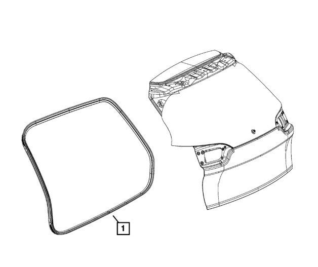 2014 - 2018 Jeep Cherokee Hatch Trunk  On Body Weatherstrip OEM 68225189AA W13