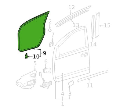 04 - 09 Toyota Prius Front Driver Door Body Weatherstrip 67862-47020 OEM W13