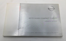 NV200 2015 COMPACT CARGO Owners Manual Glove Box Book with Case FREE SHIPPING! - RarePartsFinder.Com