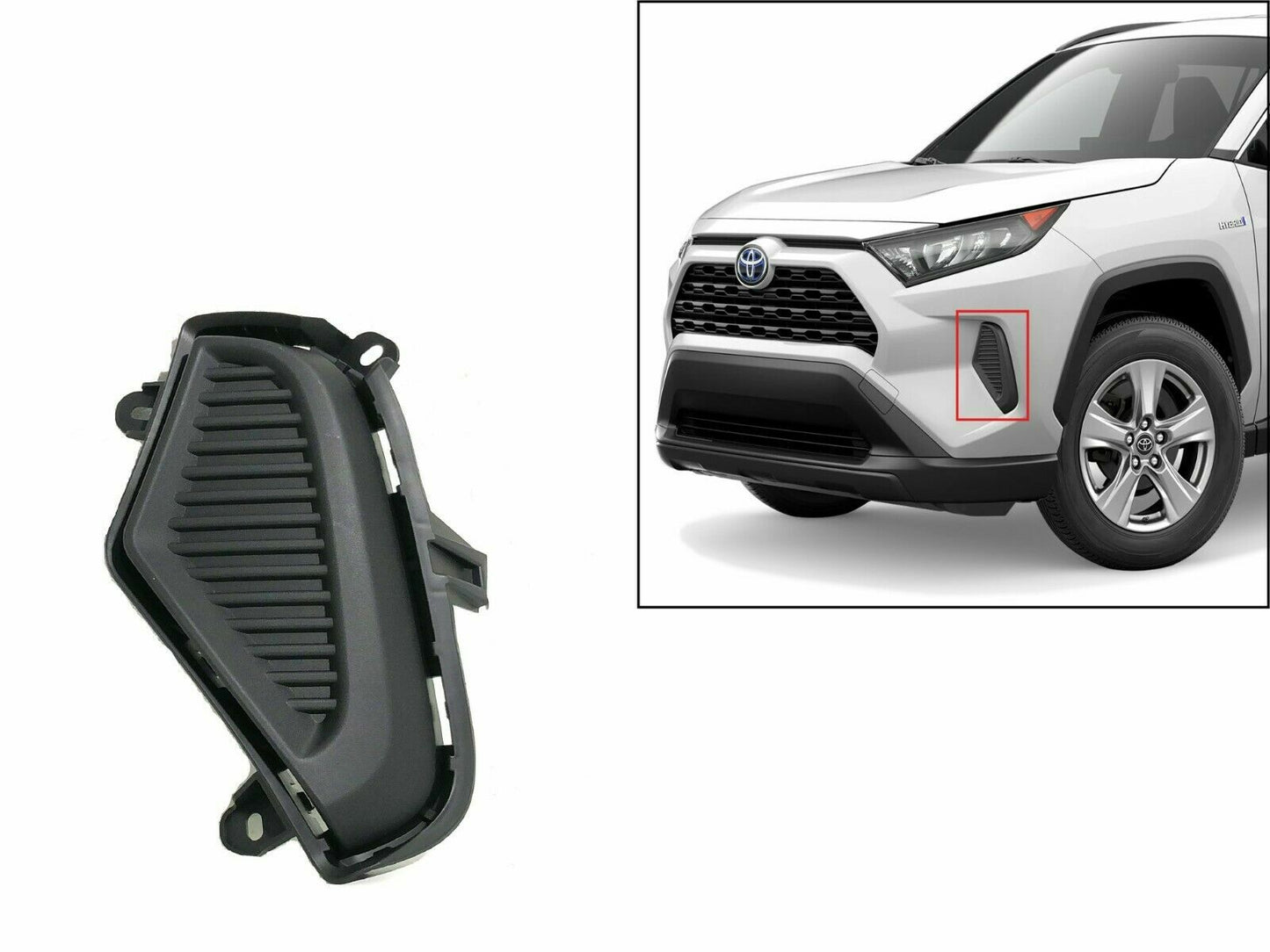 Driver LH Side Solid Fog Light Cover For 2019-2021 Toyota Rav4 52128-0R150 - RarePartsFinder.Com