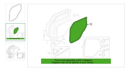 11 - 23 OUTLANDER SPORT PASSENGER REAR DOOR ON BODY WEATHERSTRIP OEM 5755A270