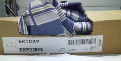IKEA EKTORP Slipcover ABYN BLUE White Stripe  801.930.52  12096 NEVER USED