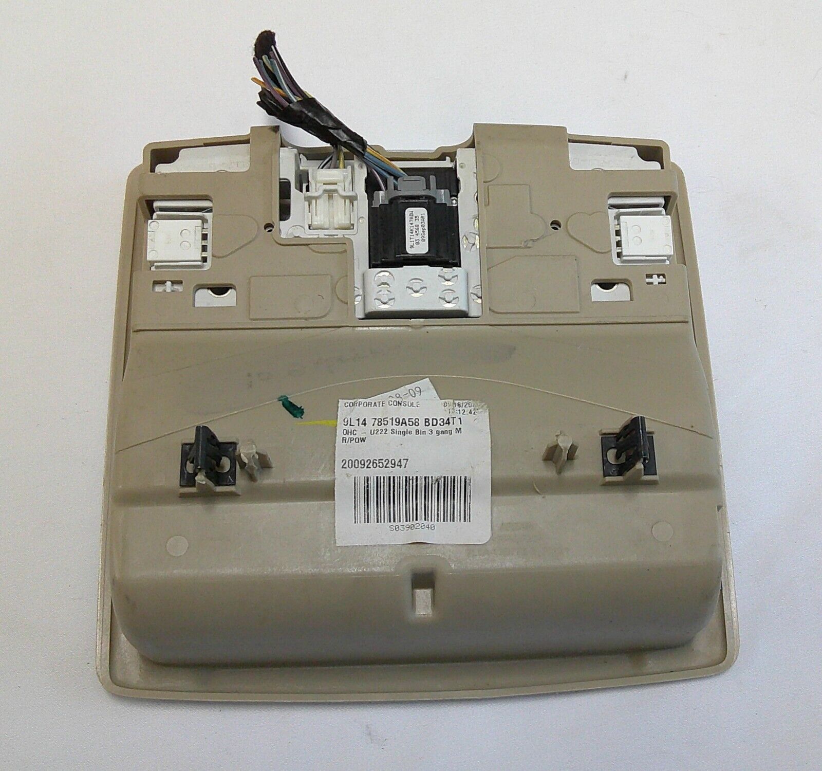 09 - 14 FORD EXPEDITION MAP DOME LIGHT ROOF OEM COMPARTMENT BEIGE B4 - RarePartsFinder.Com