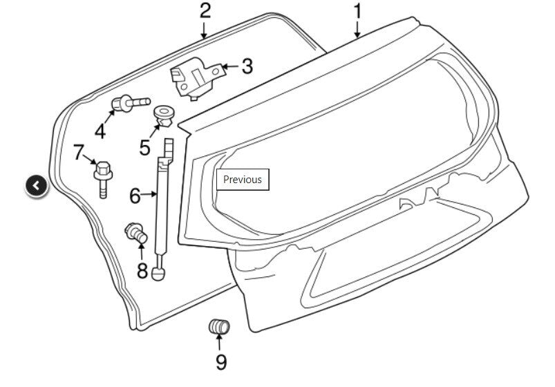 2011 - 2019 OUTLANDER SPORT HATCH TAILGATE ON BODY WEATHERSTRIP OEM 5815A053 W2
