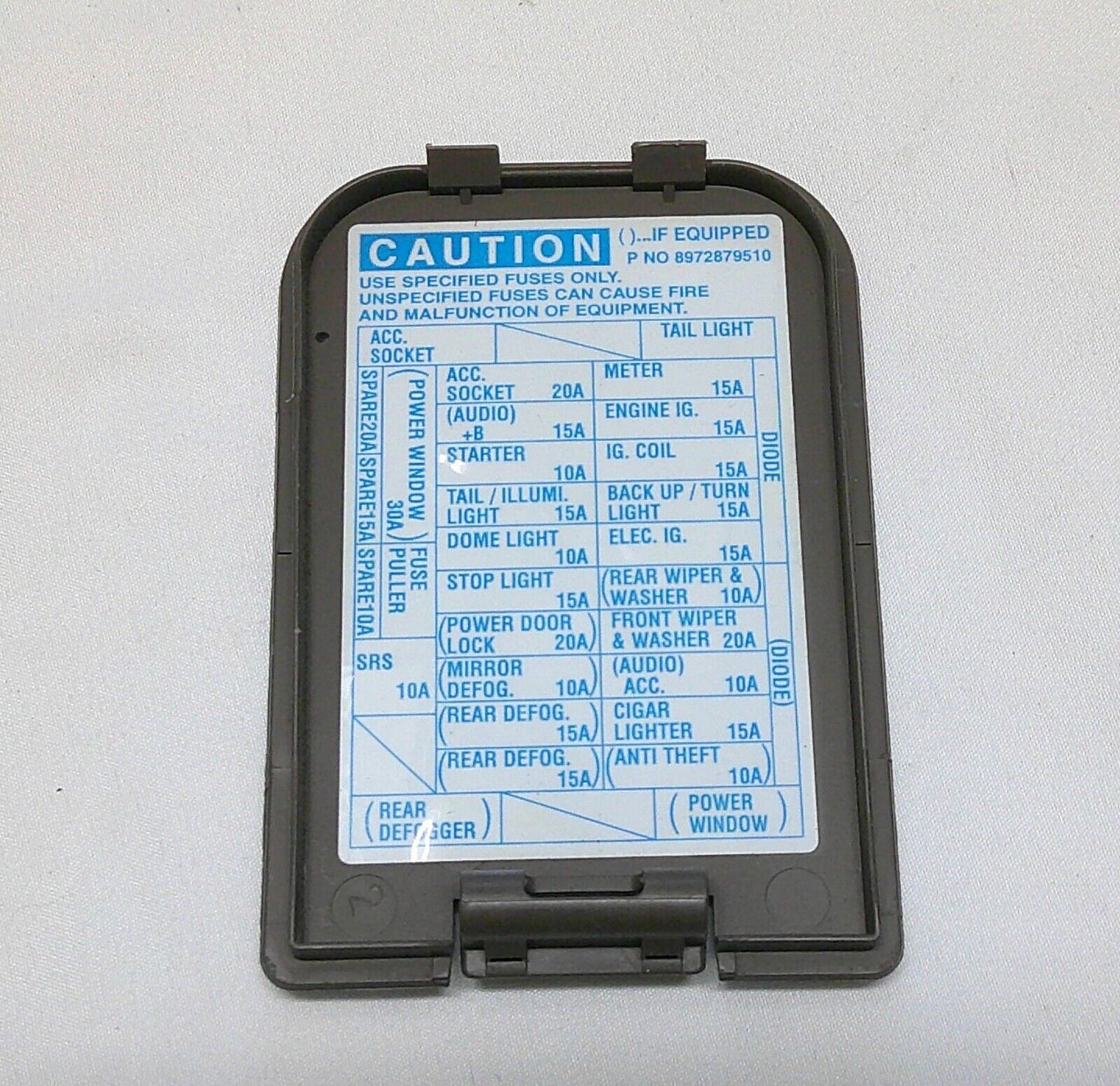 Honda Passport Dash Fuse Box Panel Cover Cap Lid 8-97287-951-0 A17 - RarePartsFinder.Com