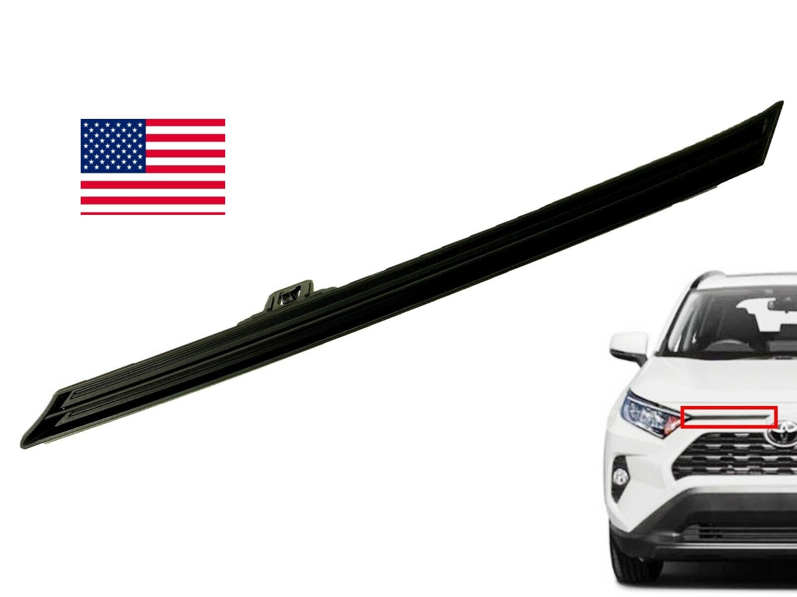 Insert Grille Right Front Bumper Upper Trim RH For 19 - 22 Rav4 52123-0R050