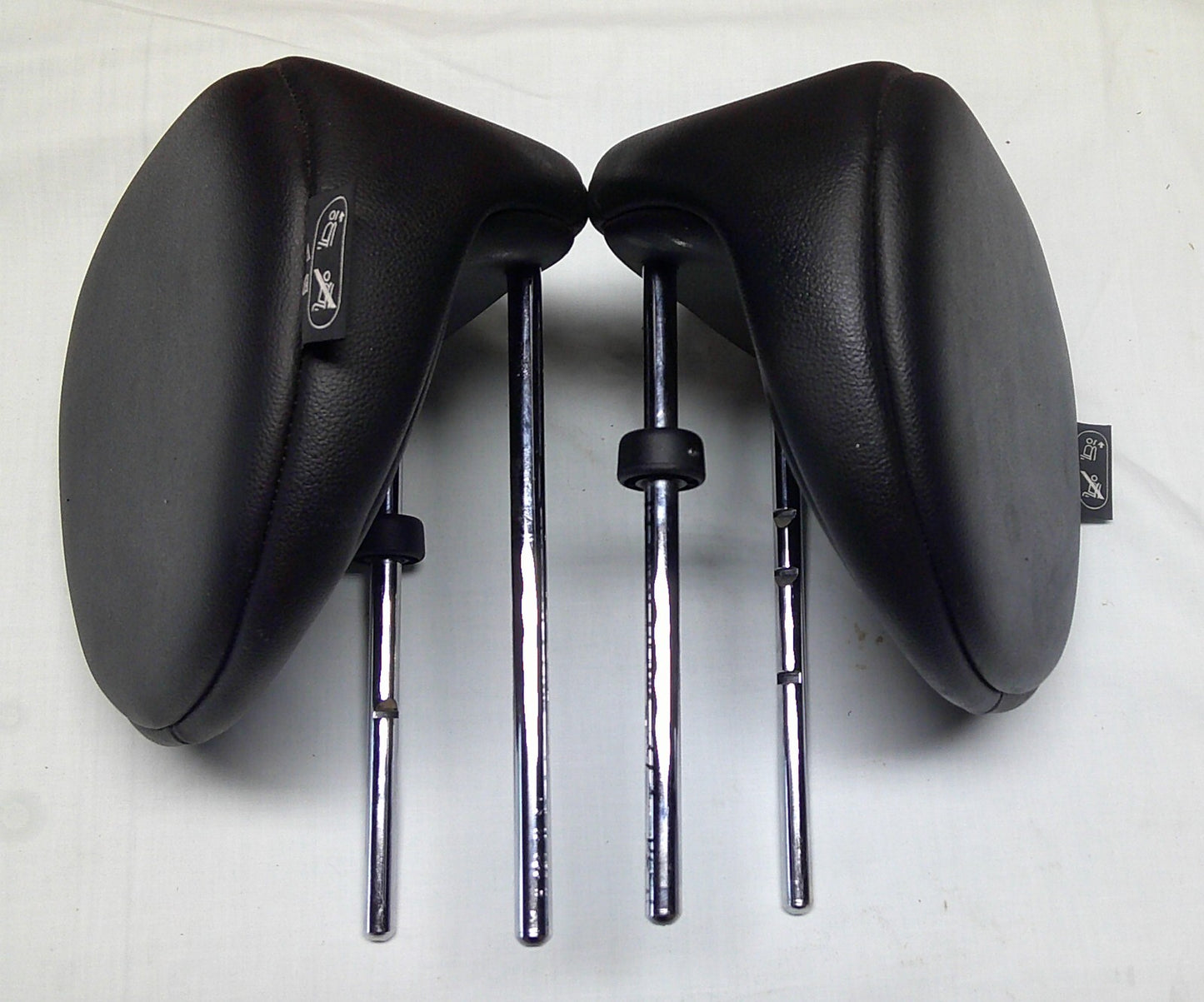 2007 - 2015 MINI COOPER OEM BLACK LEATHER REAR LEFT RIGHT HEADREST SET - RarePartsFinder.Com