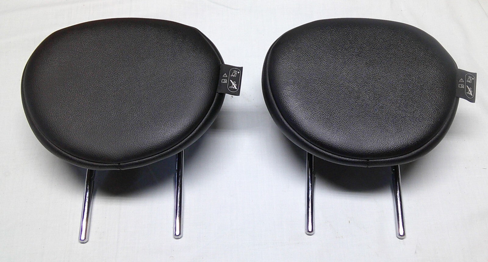 2007 - 2015 MINI COOPER OEM BLACK LEATHER REAR LEFT RIGHT HEADREST SET - RarePartsFinder.Com