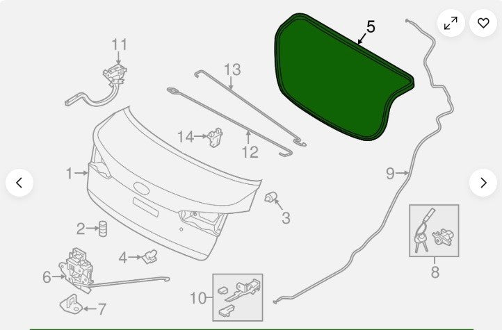 14 - 16 Kia Forte Sedan / Coupe OEM Hatch On Body Weatherstrip 87321A7000  W10