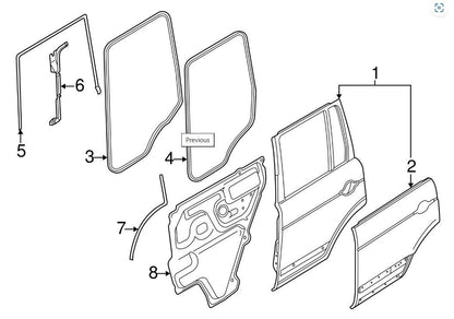 03 - 12 LAND ROVER RANGE ROVER REAR DOOR ON BODY WEATHERSTRIP OEM CGE500740 W8 - RarePartsFinder.Com