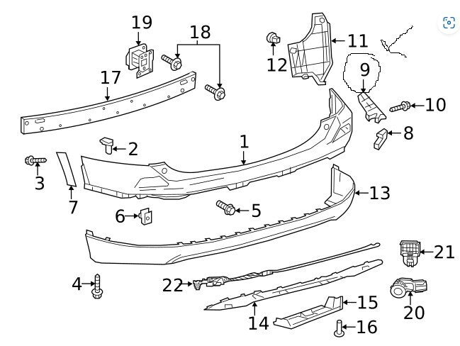 New Rear Bumper Right Side Support for 16 - 18 Toyota Rav4  Replaces 52155-0R050 - RarePartsFinder.Com