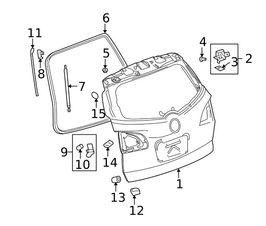 08 - 17 Enclave 09 - 17 Traverse OEM Hatch On Body Weatherstrip 23215002 W2A