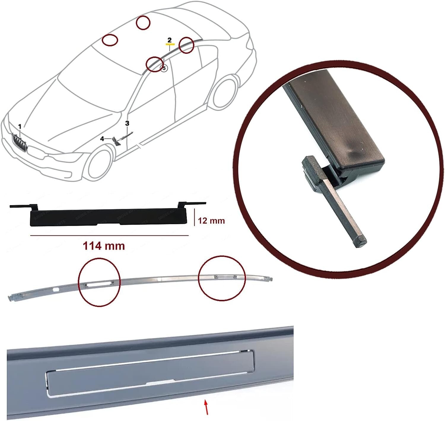 BMW 340i, 335i, 330i, 328i, 320i, M3, Roof Molding Port Bag Cover Free Shipping! - RarePartsFinder.Com